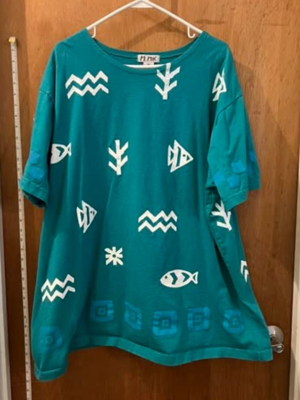 🐻Size 2X - M.Mac - Vintage Short Sleeve Knit Turquoise Pullover